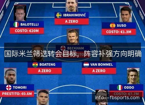 国际米兰筛选转会目标，阵容补强方向明确